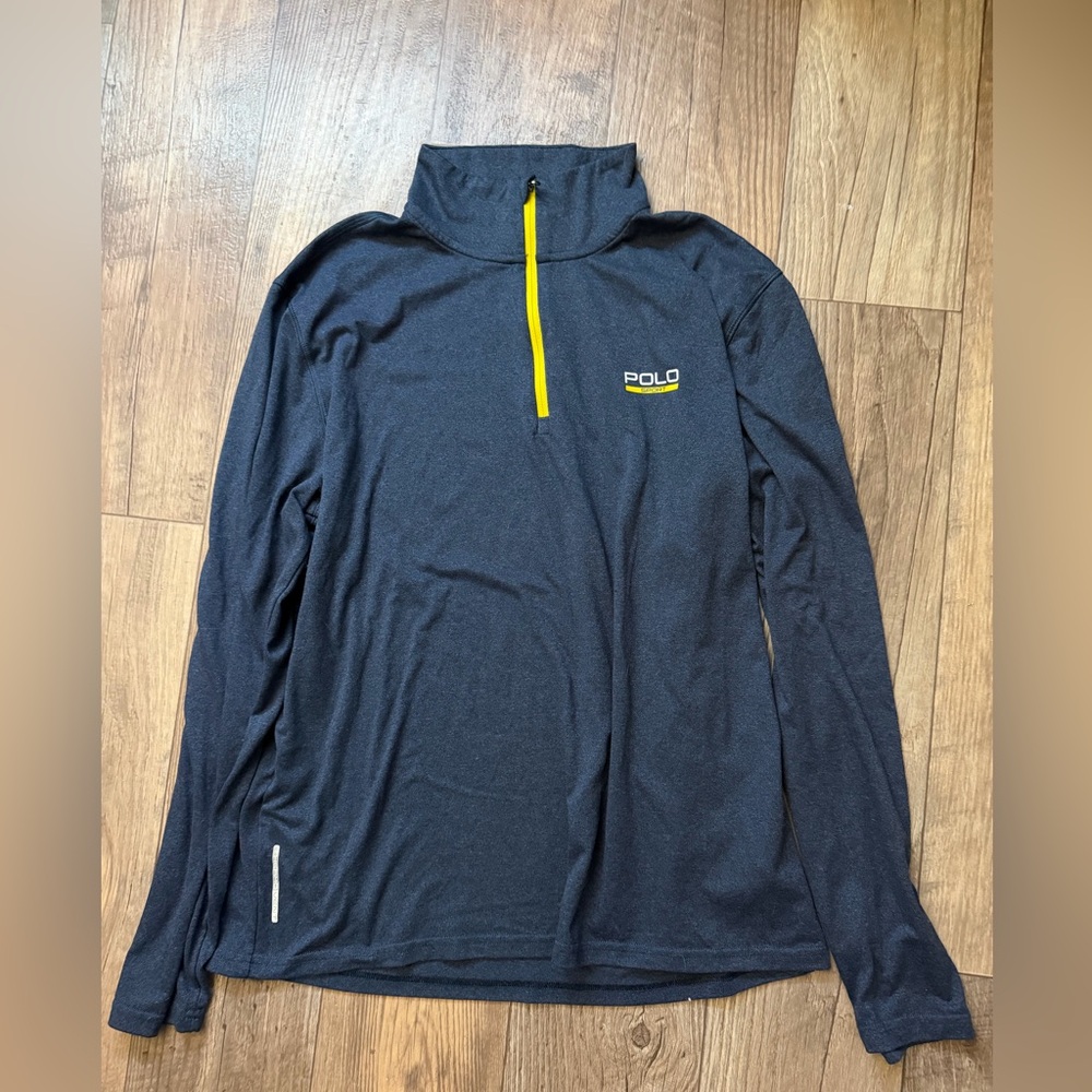 Ralph Lauren Navy Quarter Zip Sweatshirt Polo Sport Performance. Size M Men